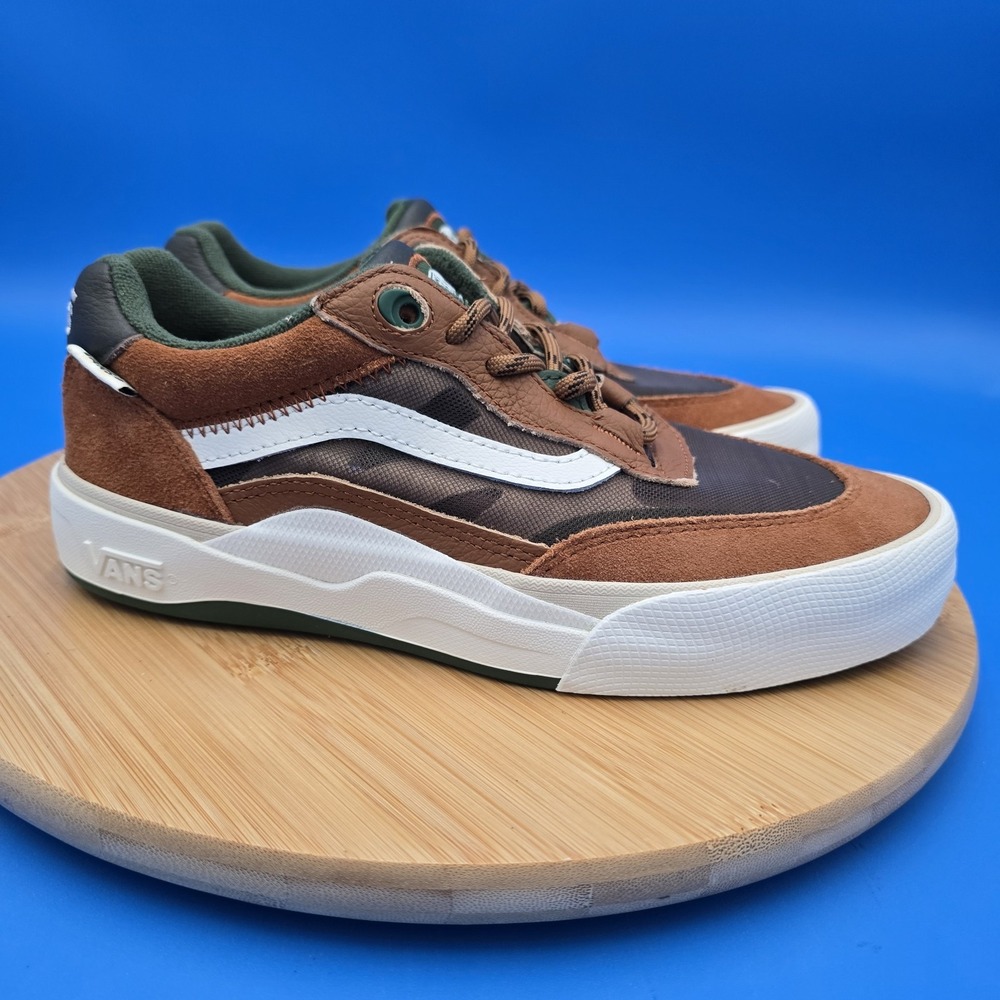 Vans Men's‎ Wayvee Ginger Root Brown Green Suede Mesh Skate Shoes Size 6